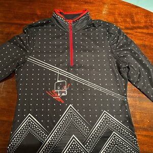 Krimson Klover Black and Red Geometric Sweatshirt